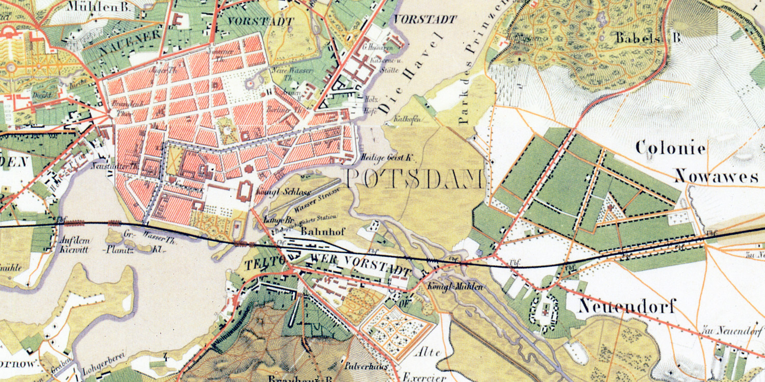 Auschnitt historische Karten Raum Potsdam 