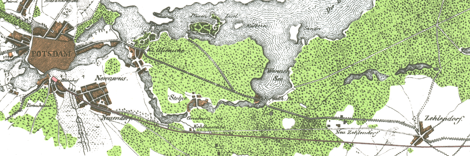 Ausschnitt historische Karten Potsdam und Umgebung