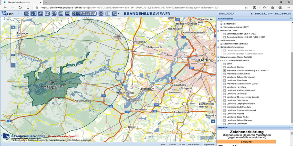 Bildschirmfoto vom Brandenburgviewer