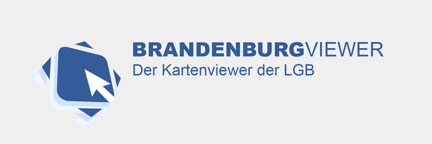Grafik mit Text: Brandenburgviewer - Der Kartenviewer der LGB