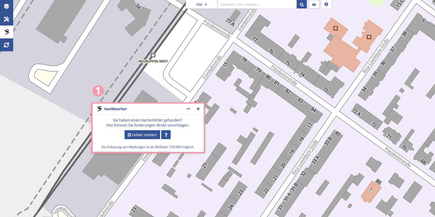 GEOMAERKER - Button aktivieren 