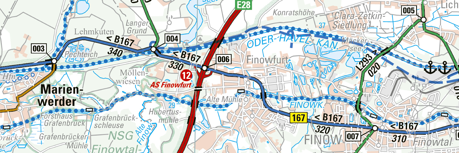 Startbild Infrastruktur Ausschnitt Straßenkarte